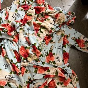 Betsey Johnson 2 bathrobes spa robes mom daughter sister spa day M S